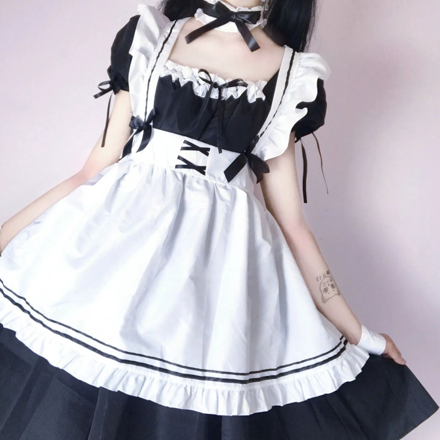 2024 Black Cute Lolita Maid Costumes Girls Women Lovely Maid Cosplay Costume Animation Show Japanese Outfit Dress Clothes - Beauty on Wings