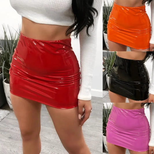 Leather Vintage Bodycon Mini Skirts Beauty on Wings