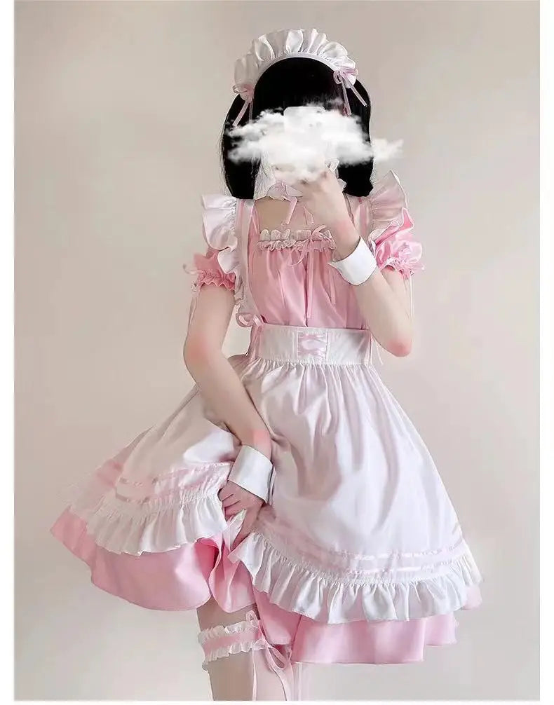 2024 Black Cute Lolita Maid Costumes Girls Women Lovely Maid Cosplay Costume Animation Show Japanese Outfit Dress Clothes - Beauty on Wings