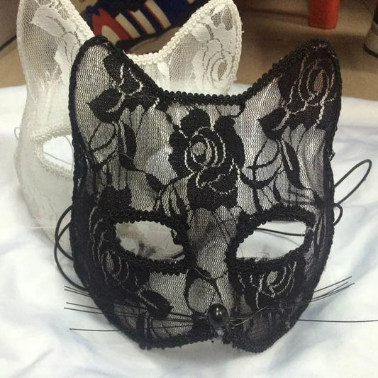 Halloween Cosplay Fox Mask Lace Sexy Eye Mask Animal Mask Half Face Erotic Lace Cat Mask Women Sexy Toys For Couple Eyes mask - Beauty on Wings