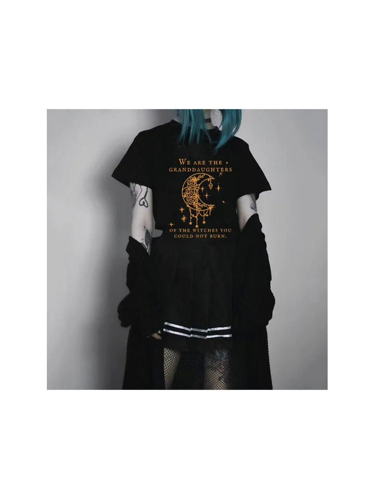 Witches Do It Better T-Shirt Black Gothic Tee Shirt Summer Fashion Tumblr Grunge Tshirts Short Sleeve O-neck Printed Tee Shirt - Beauty on Wings