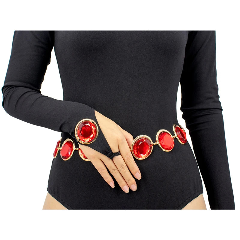 Anime Raven Cosplay Belt Accessories Belt Chain with Red Gems Diamond Halloween Cosplay Costume Prop - Beauty on Wings