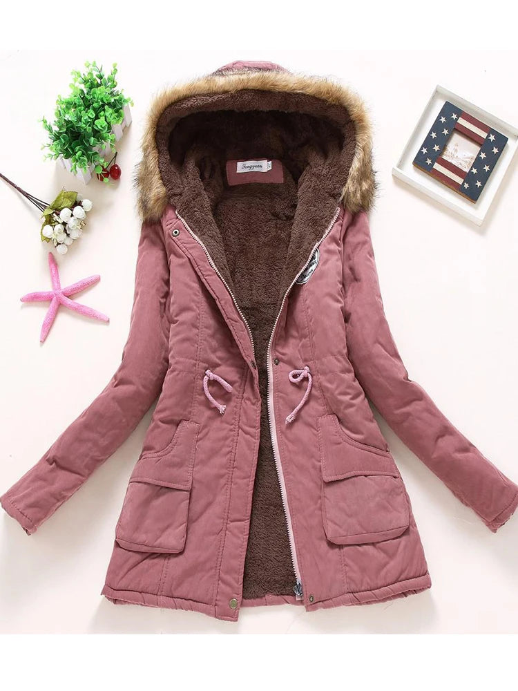 new winter military coats women cotton wadded hooded jacket medium-long casual parka thickness  XXXL quilt snow outwear - Beauty on Wings